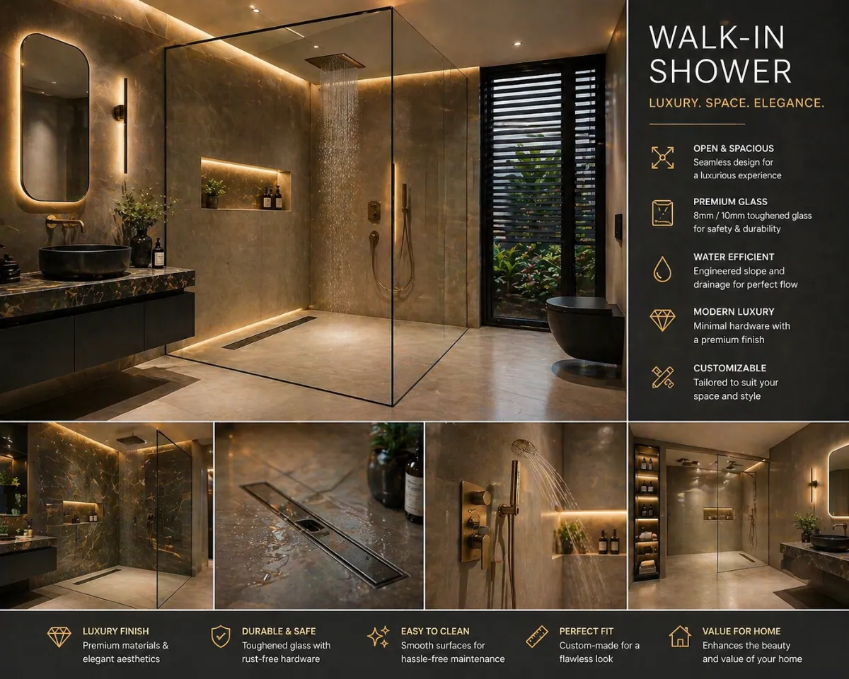 Framed shower metal channel vs frameless glass India