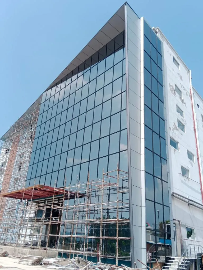 Aluminium curtain wall glass elevation