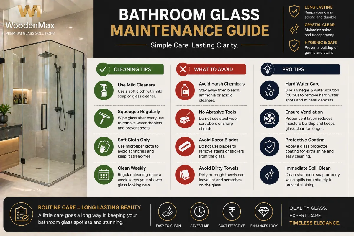 Bathroom shower glass maintenance guide India tips