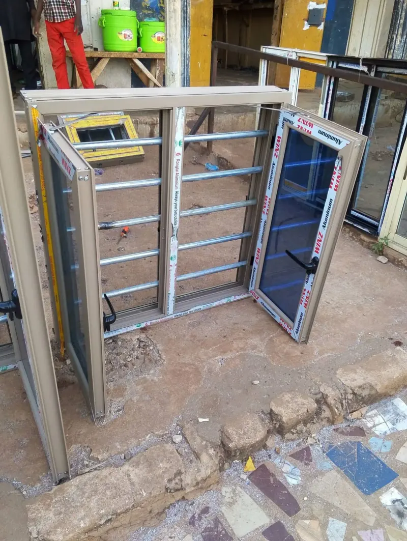 Horizontal window grill design, available in aluminium, iron and brass - strong safety for homes