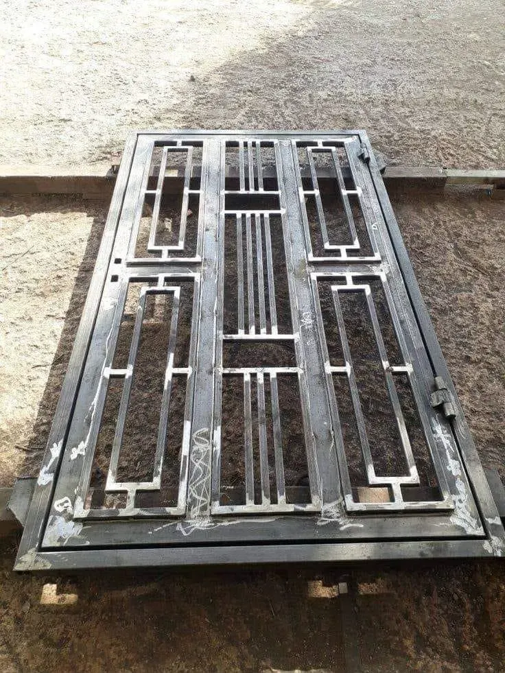 Vertical window grill design, available in aluminium, iron and brass - strong safety for homes