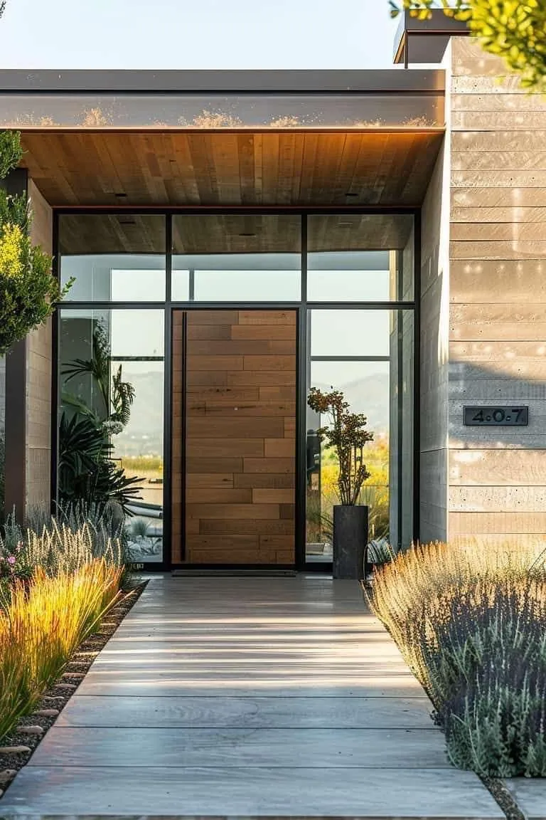 Slim aluminium profile door design