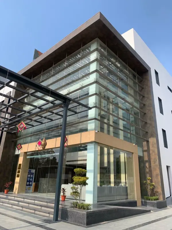 Walnut finish HPL ACP exterior panels