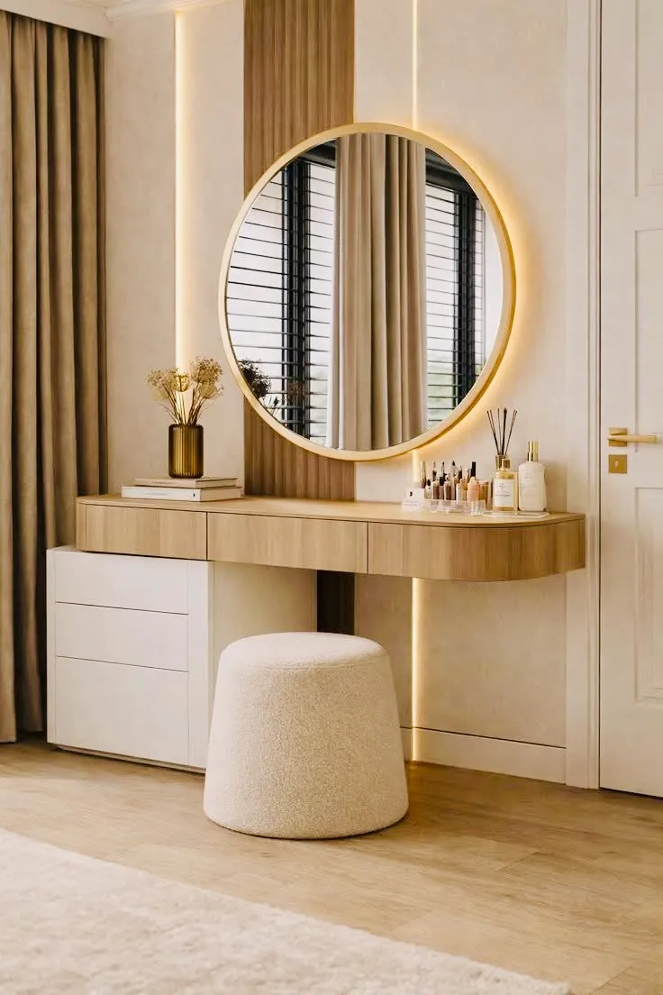 Wooden round wardrobe