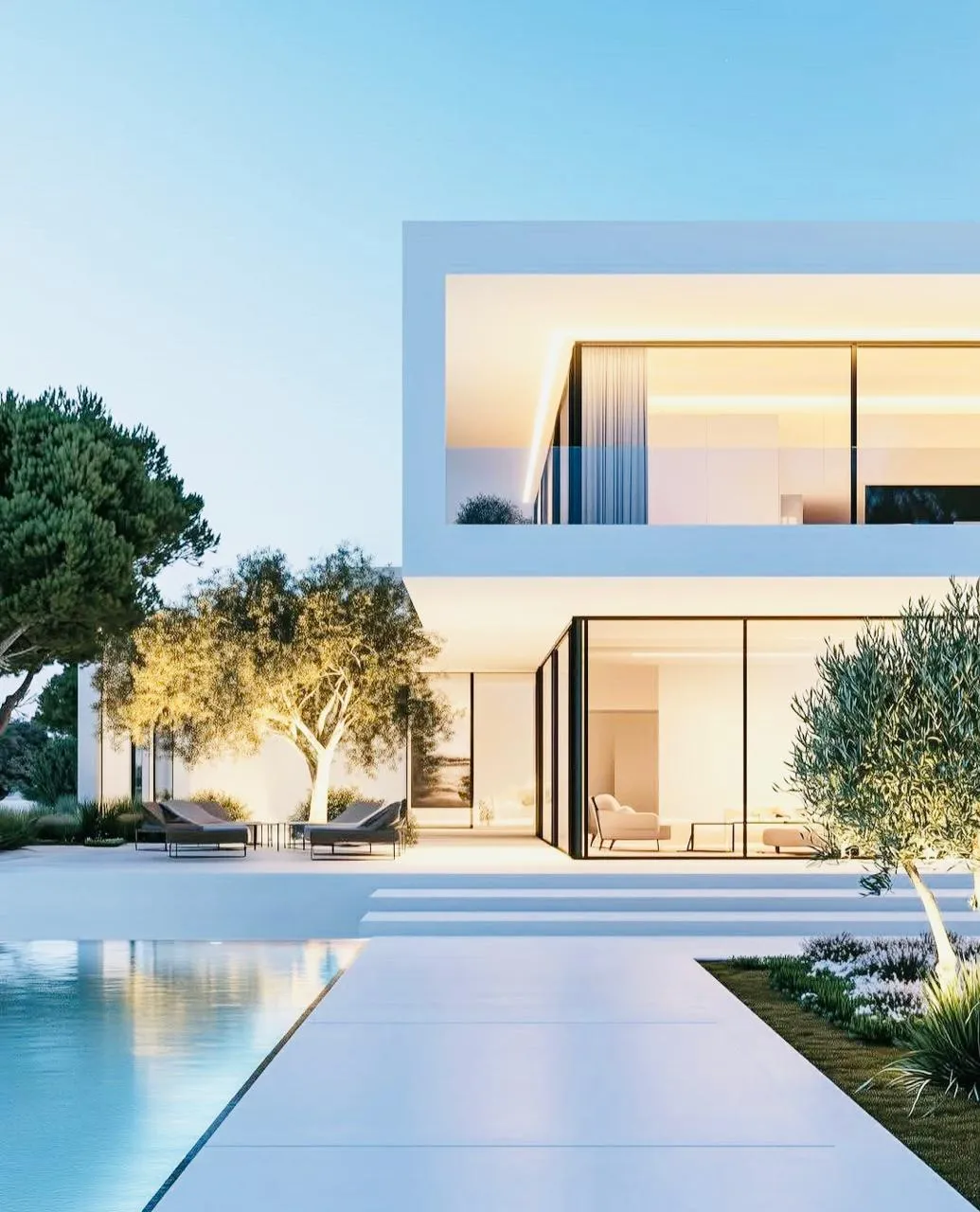 Slimline aluminium window — modern elevation slim profile