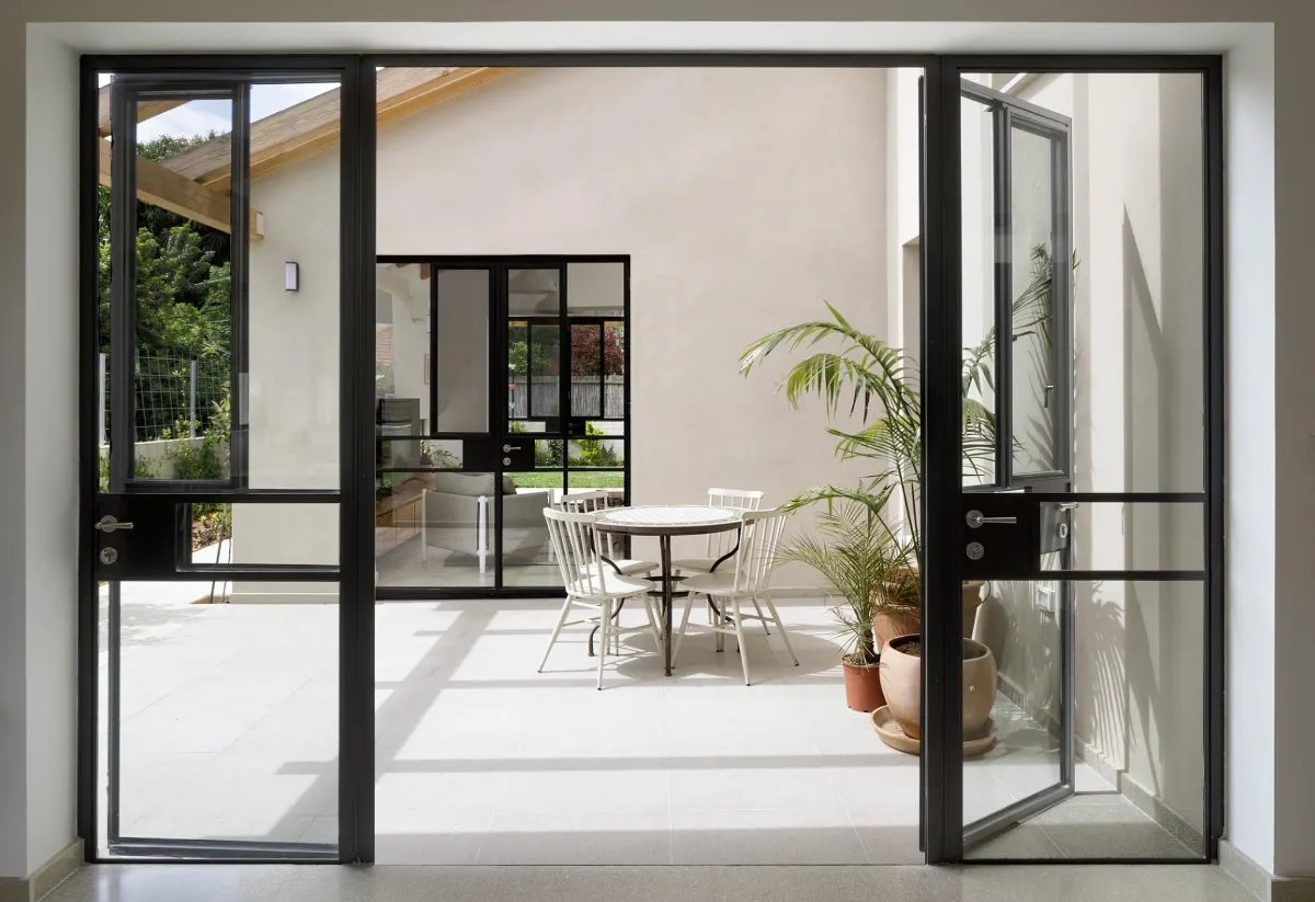 Heavy duty system window frame with toughened glass